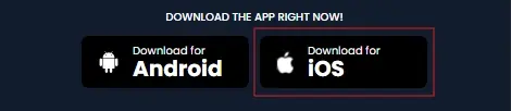 Download buttons for Android and iOS